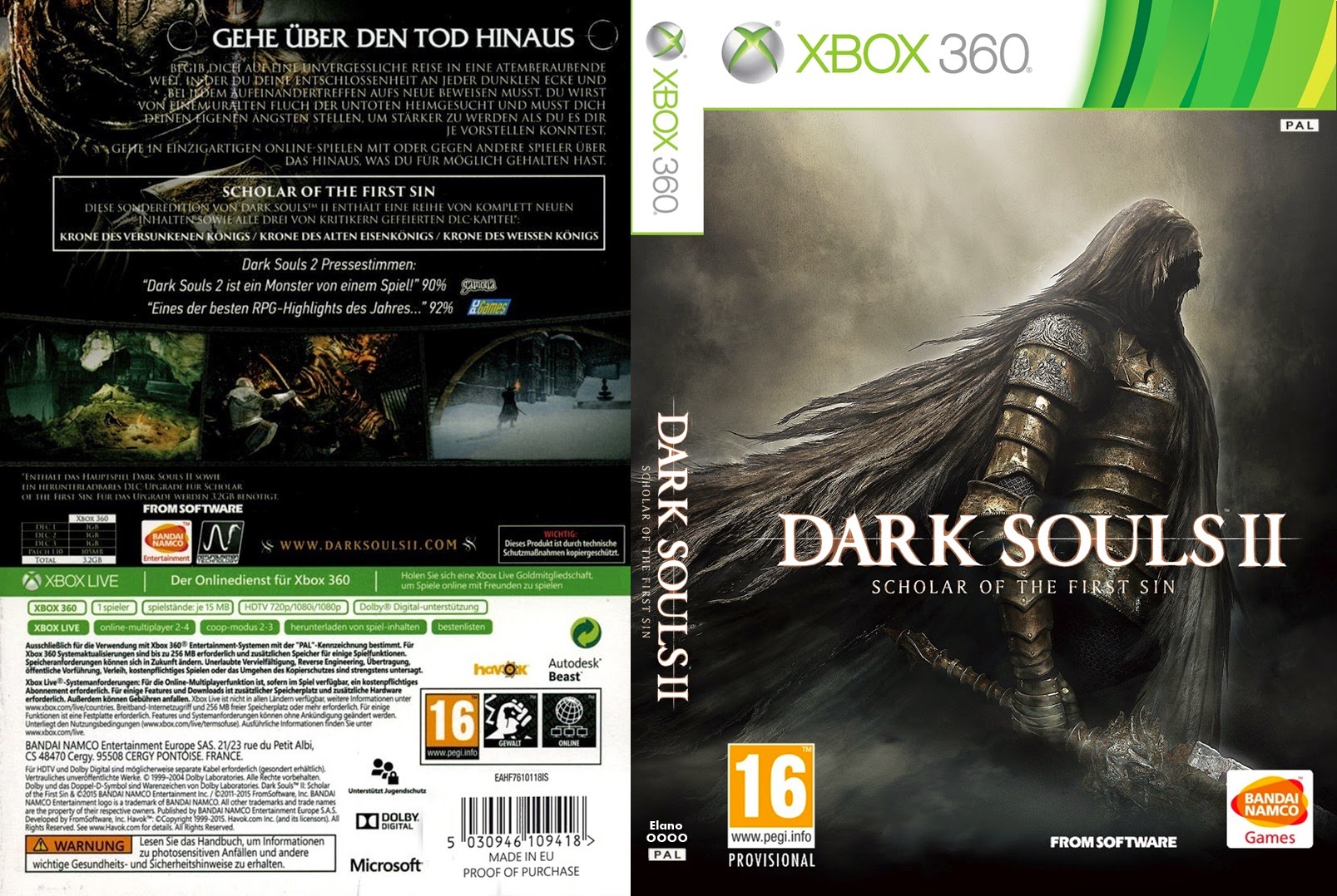 Resultado de imagem para Dark Souls II: Scholar of the First Sin  xbox 360 COVERS
